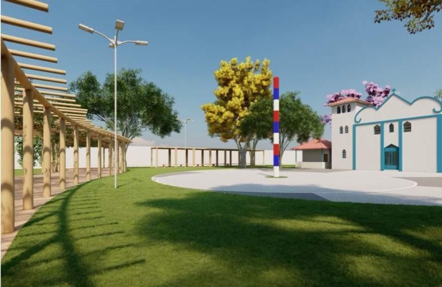 Com pergolado e piso, projeto de reforma de praça em Itaúnas, em Conceição da Barra, no ES, causa polêmica