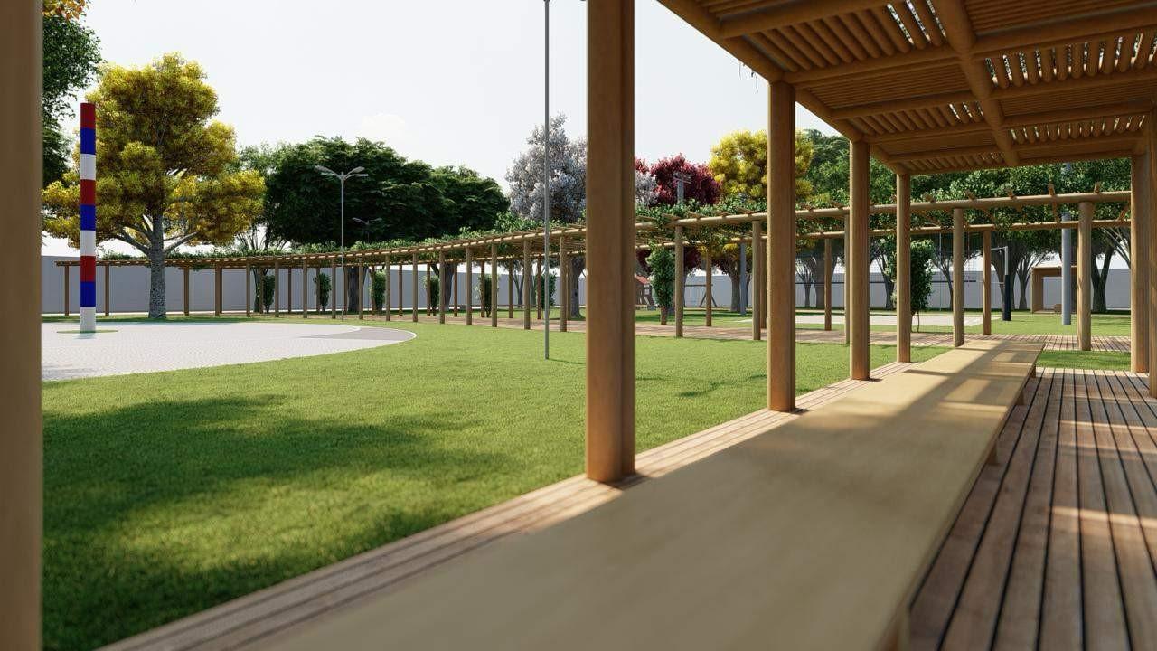 Com pergolado e piso, projeto de reforma de praça em Itaúnas, em Conceição da Barra, no ES, causa polêmica