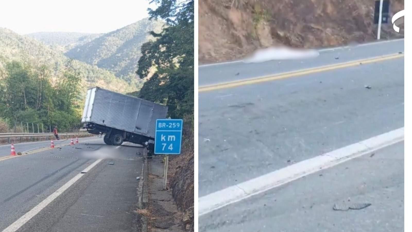 Motociclista morre em acidente com caminhão na BR-259 em Colatina, ES