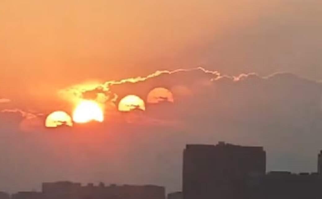 Sete sóis aparecem em céu de cidade da China e impressiona a internet; ilusão de ótica?