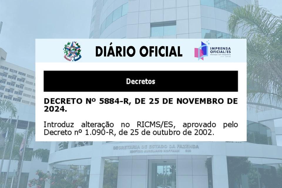 Decreto regulamenta operações de transferência de bens e mercadorias entre estabelecimentos de mesma titularidade no ES