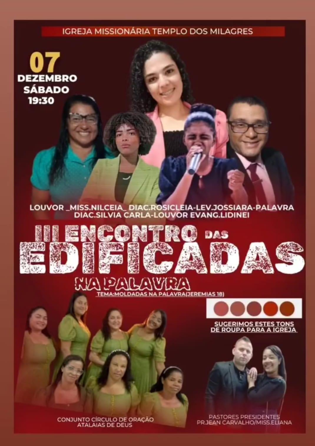 Igreja Missionária Templo dos Milagres de Conceição da Barra, no ES, realiza o “III Encontro de Mulheres”, neste sábado (7)