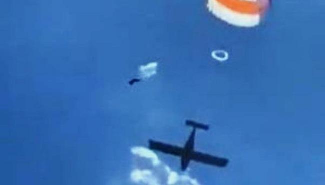 Avião de pequeno porte cai de paraquedas na Bélgica