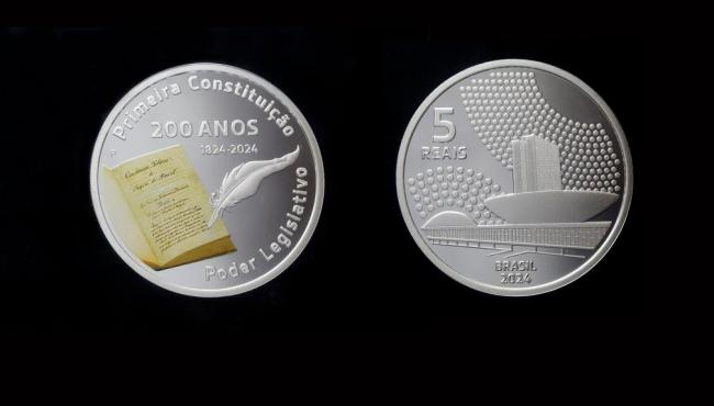 Banco Central lança moeda em comemoração aos 200 anos da 1ª Constituição do Brasil