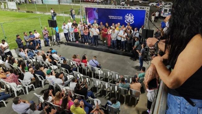 Casagrande entrega nova iluminação de estádio e recapeamento de ruas em Jaguaré