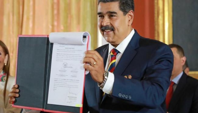 Maduro promulga lei que incorpora Essequibo, na Guiana, à Venezuela