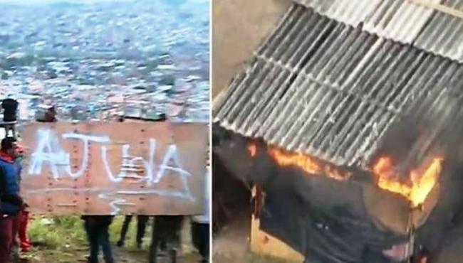 Moradores colocam fogo em barracos em reintegração de posse