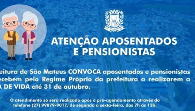 Prazo para aposentados e pensionistas da Prefeitura de São Mateus fazerem a prova de vida vai até 31 de outubro